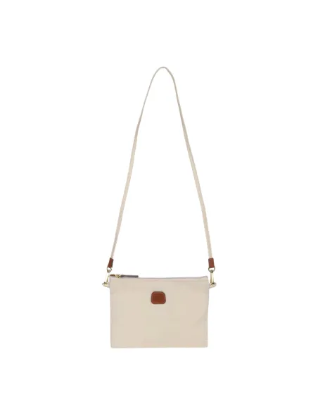 Mittlere Einkaufstasche aus Stoff und Leder X-Collection, beige