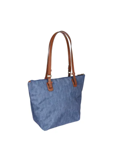 Shopping Media in tessuto e pelle...