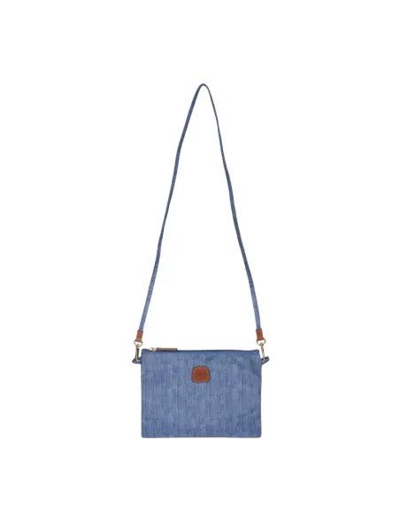 Mittlere Einkaufstasche aus Stoff und Leder X-Collection, jeans