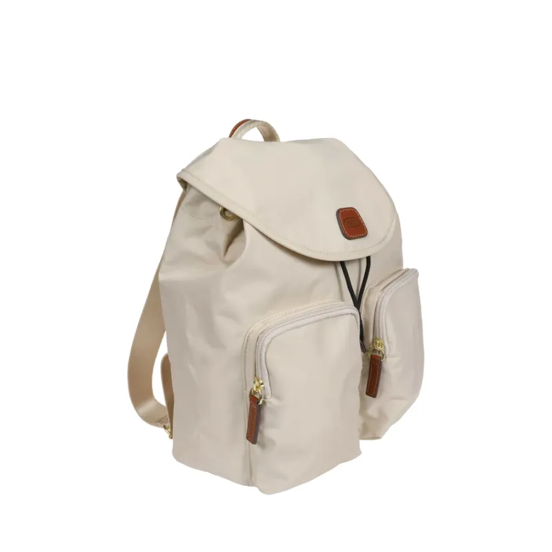 Woman's backpack with two zipped front pockets, beige 2