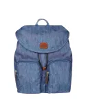 Woman's backpack with two zipped front pockets, jeans