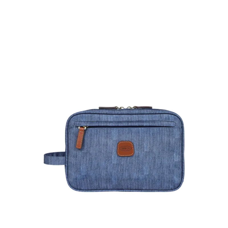 Necessaire in tessuto e pelle Brics X-Collection, jeans