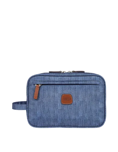 Necessaire in tessuto e pelle Brics X-Collection, jeans