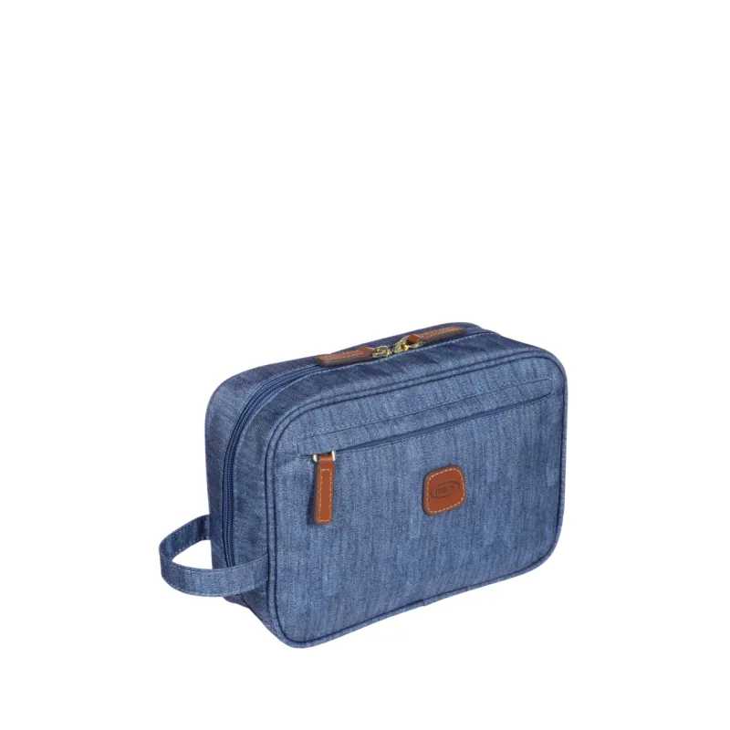 Brics X-Collection Stoff und Leder Necessaire, jeans 2