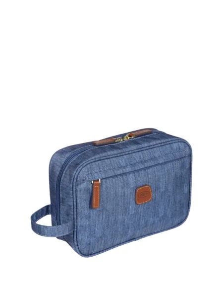 Brics X-Collection Stoff und Leder Necessaire, jeans