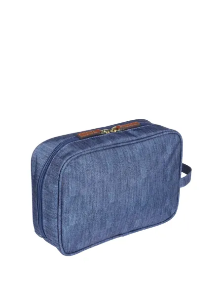 Brics X-Collection Stoff und Leder Necessaire, jeans