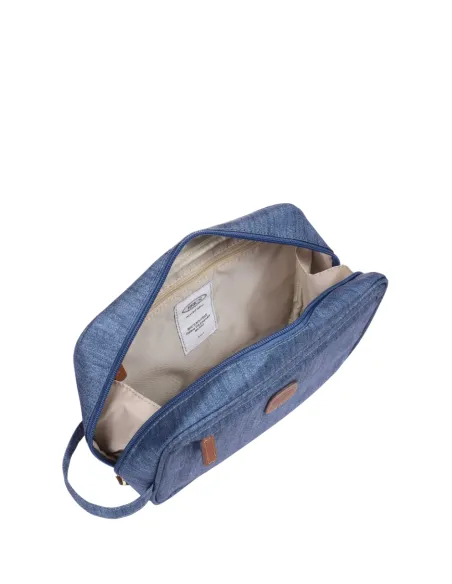 Necessaire in tessuto e pelle Brics X-Collection, jeans