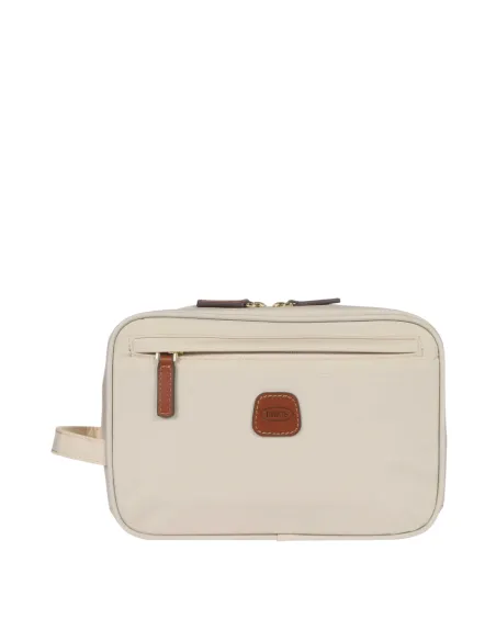 Brics X-Collection Stoff und Leder Necessaire, beige