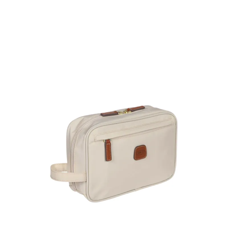 Brics X-Collection fabric and leather Necessaire, beige 2