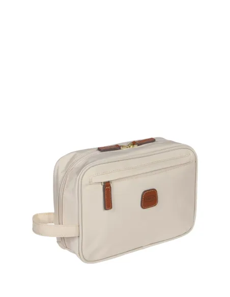 Brics X-Collection Stoff und Leder Necessaire, beige