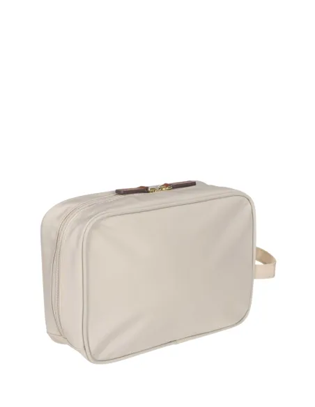 Brics X-Collection Stoff und Leder Necessaire, beige