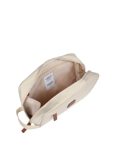 Necessaire in tessuto e pelle Brics X-Collection, beige