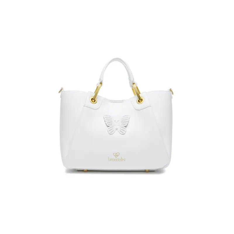 Braccialini Amy Bijoux medium two-handle bag, white