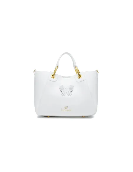 Borsa due manici media Braccialini Amy Bijoux, bianca