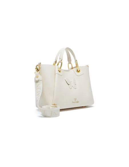 Borsa due manici media Braccialini Amy Bijoux, beige