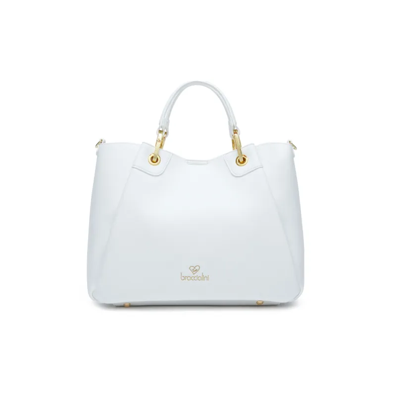 Handtasche im Großformat Braccialini Amy, weiß