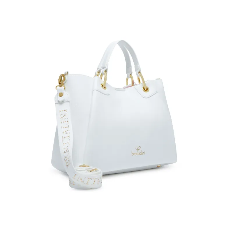 Handtasche im Großformat Braccialini Amy, weiß 2