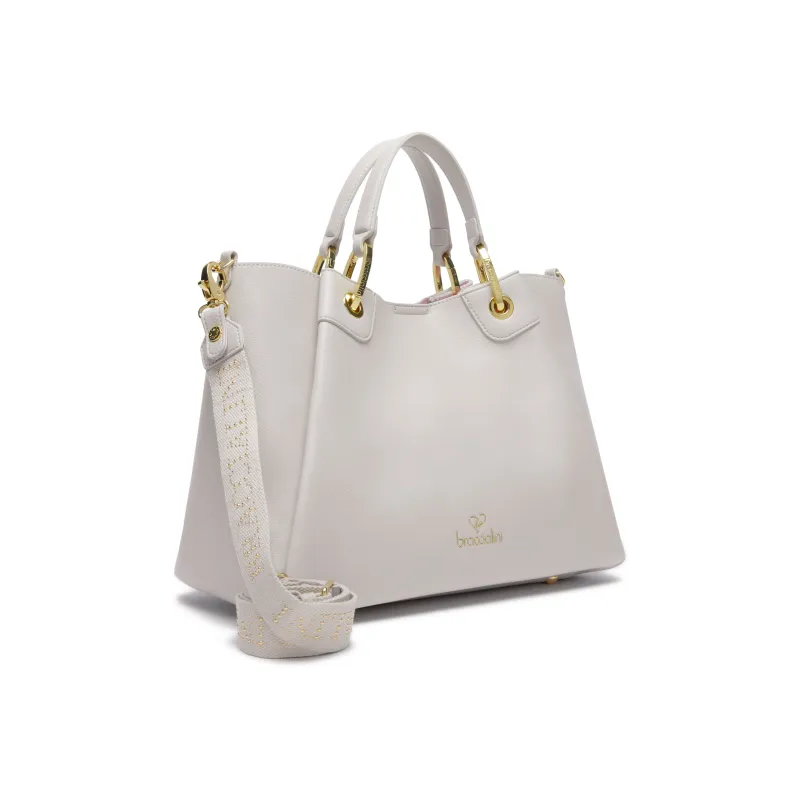 Braccialini Amy large size handbag, light grey 2