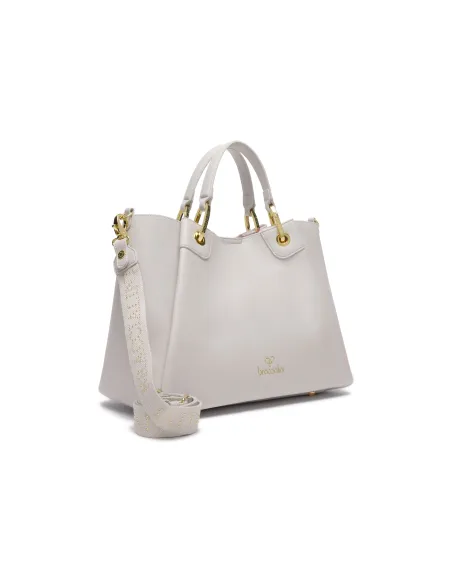 Braccialini Amy large size handbag, light grey