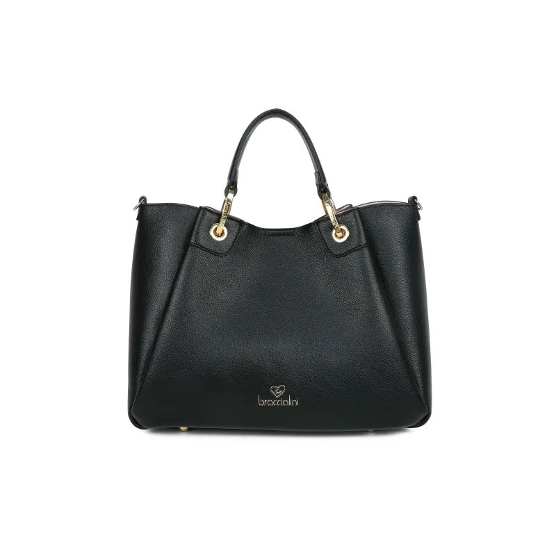 Borsa a mano grande Braccialini Amy, nera