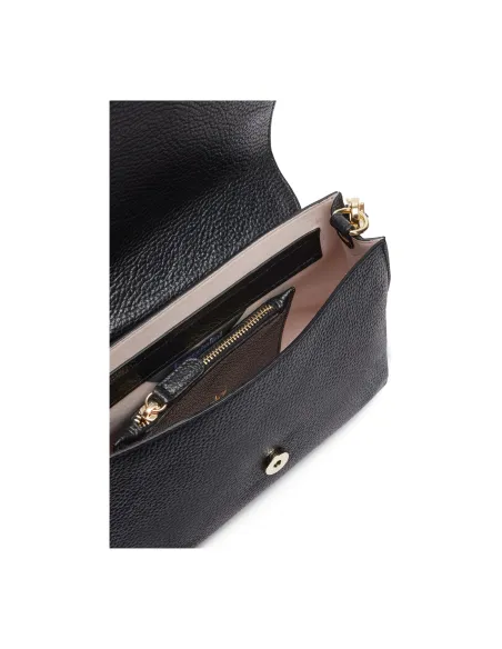 Braccialini Sara small leather shoulder bag, black