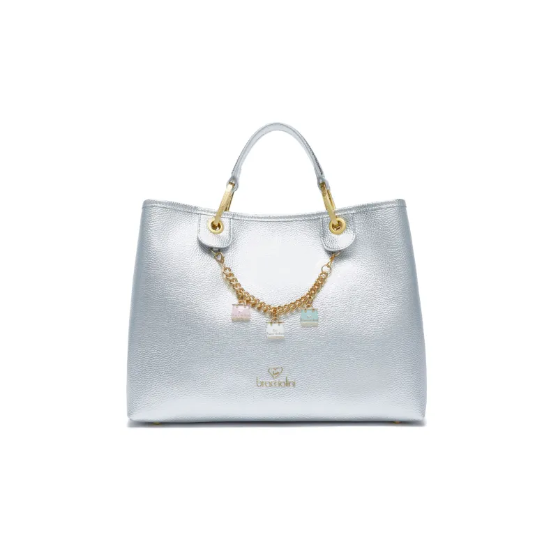 Borsa donna Braccialini Beth grande, argento