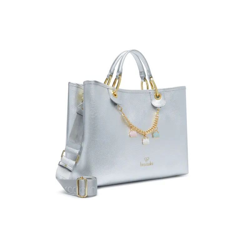 Braccialini Beth large handbag, silver 2