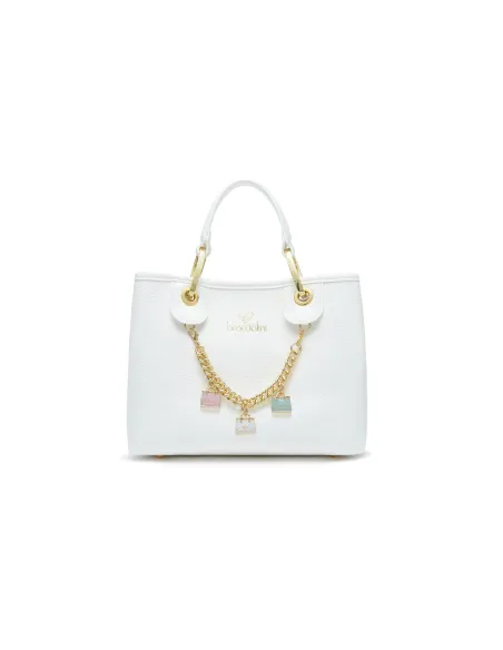 Borsa due manici media Braccialini Beth, bianca