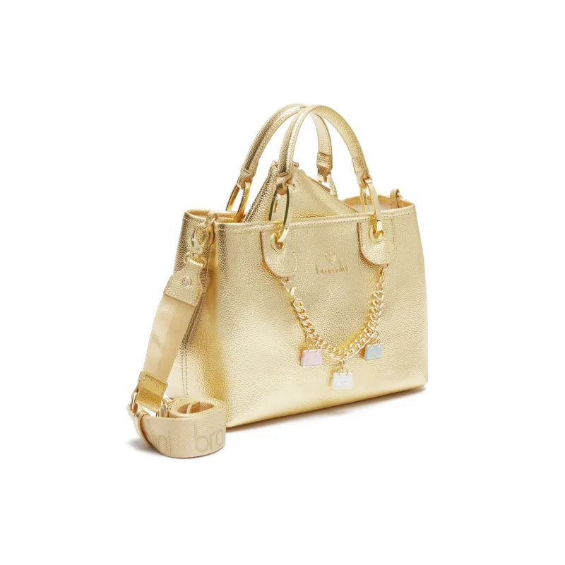 Borsa due manici media Braccialini Beth, oro 2