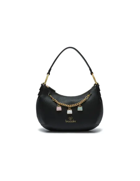 Borsa a spalla grande Braccialini Beth, nera