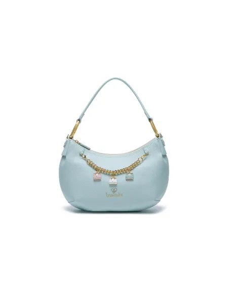Borsa a spalla grande Braccialini Beth, celeste