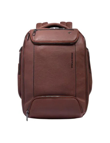 Piquadro Cronus 15.6 Leder Laptop-Rucksack, braun