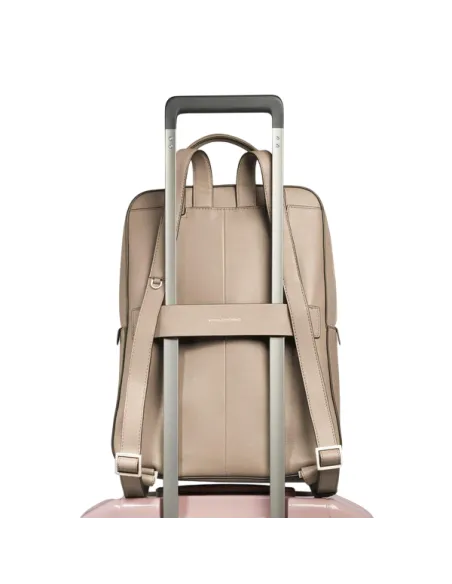 Piquadro Ashley leather women's backpack, light pink