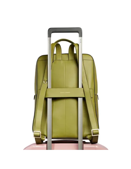 Piquadro Ashley leather women's backpack, light green