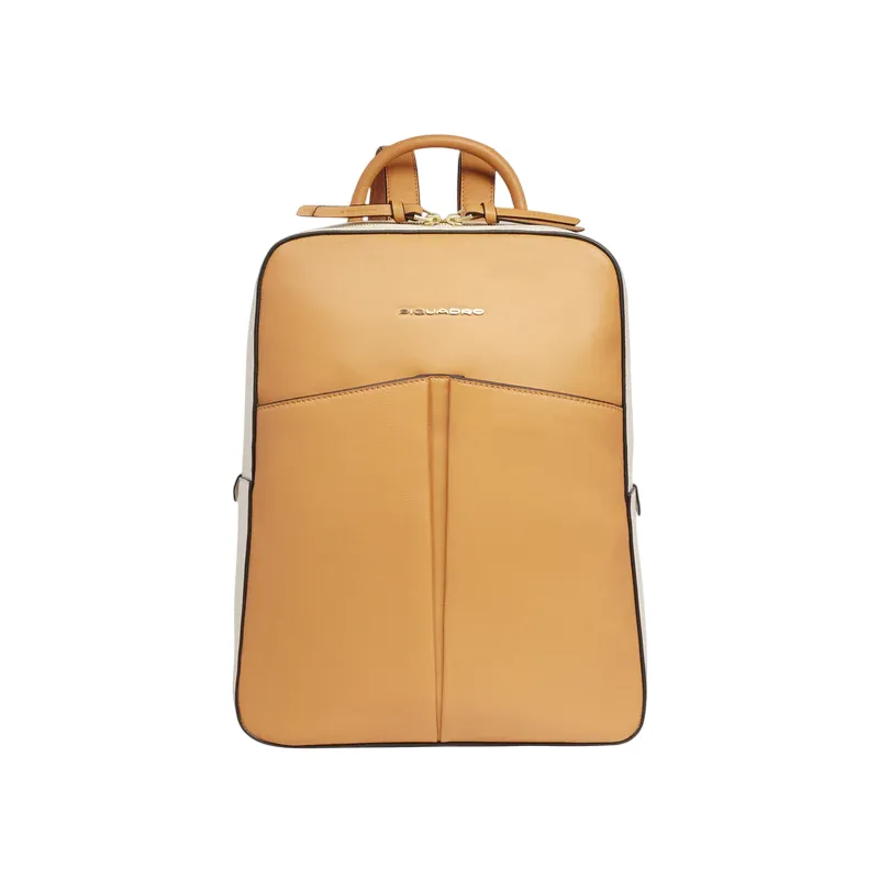 Piquadro Ashley Damen-Rucksack aus Leder, orange