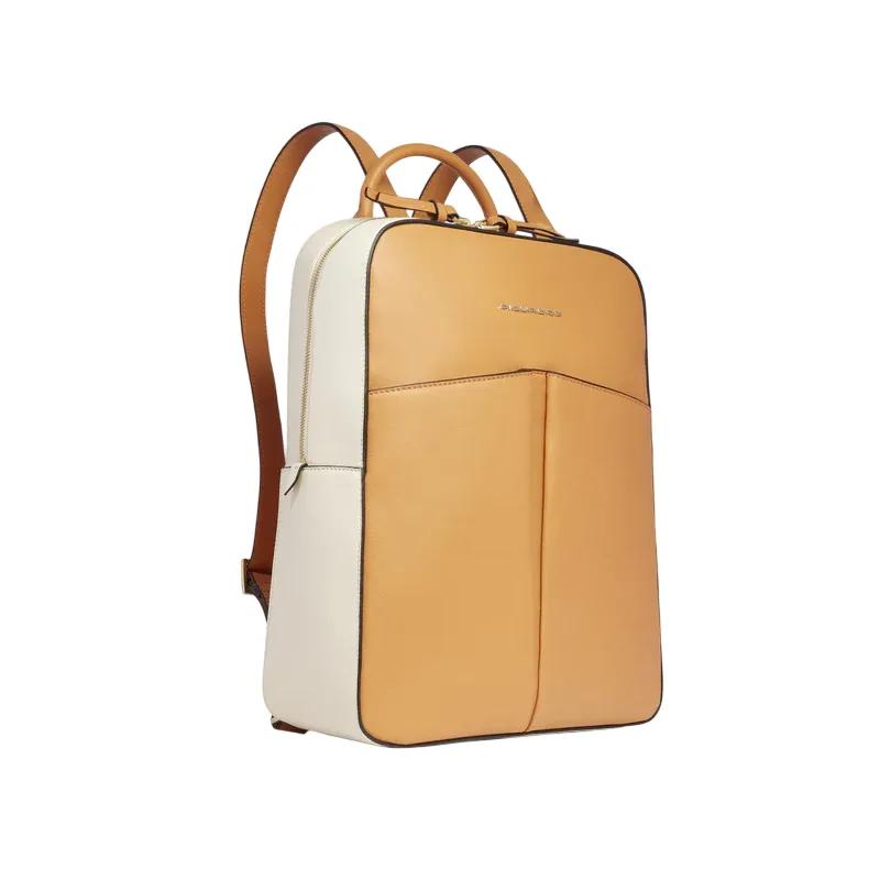 Piquadro Ashley Damen-Rucksack aus Leder, orange 2