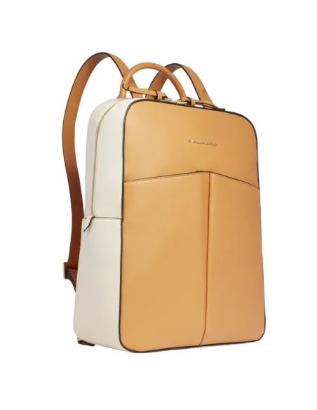 Piquadro Ashley leather women's backpack, orange