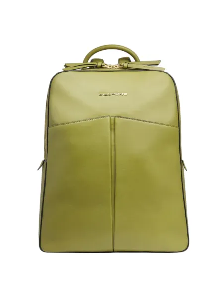 Piquadro Ashley 15.6 Damen-Rucksack mit zwei Fächern, grün