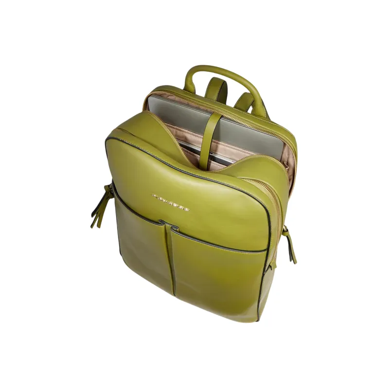 Piquadro Ashley 15.6 Damen-Rucksack mit zwei Fächern, grün 2