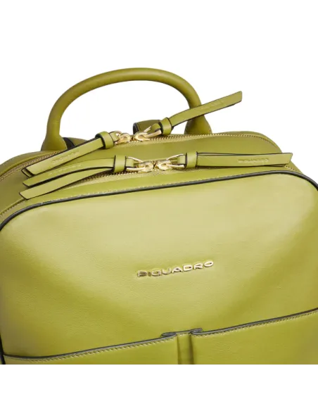 Piquadro Ashley 15.6 computer backpack with two compartments, green