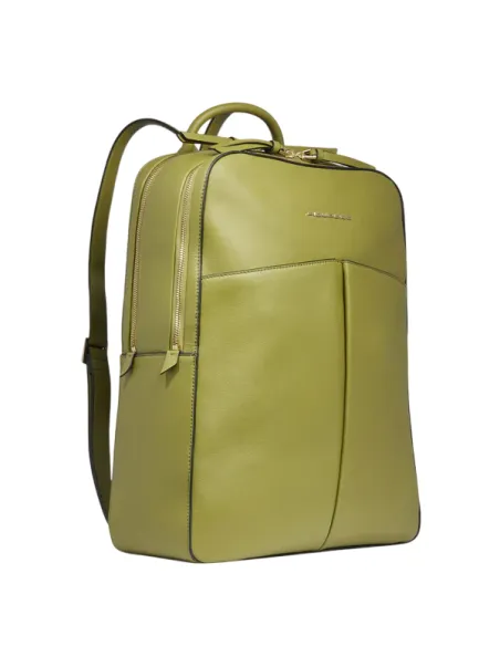 Zaino donna in pelle con porta pc da 15,6 Piquadro Ashley, verde