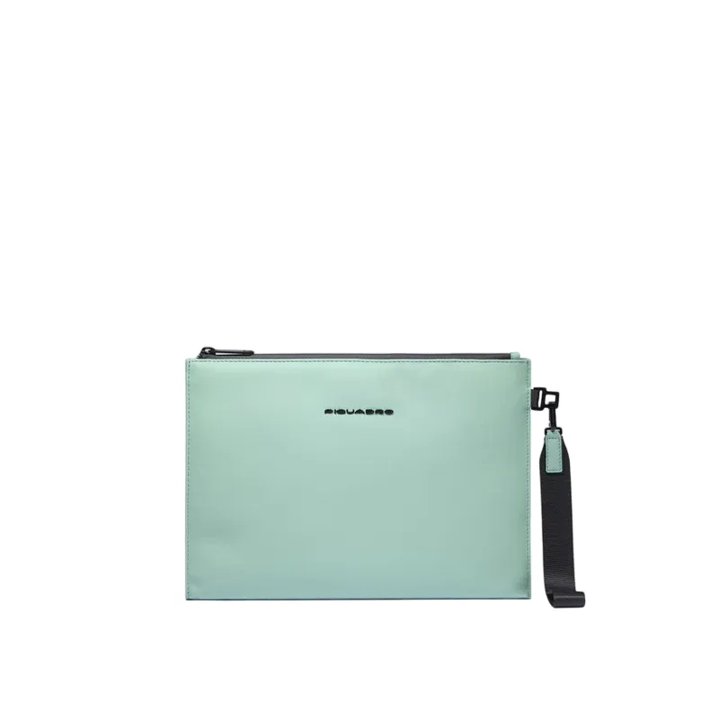 Piquadro C2OW iPad®11 waterproof fabric pouch, aqua green