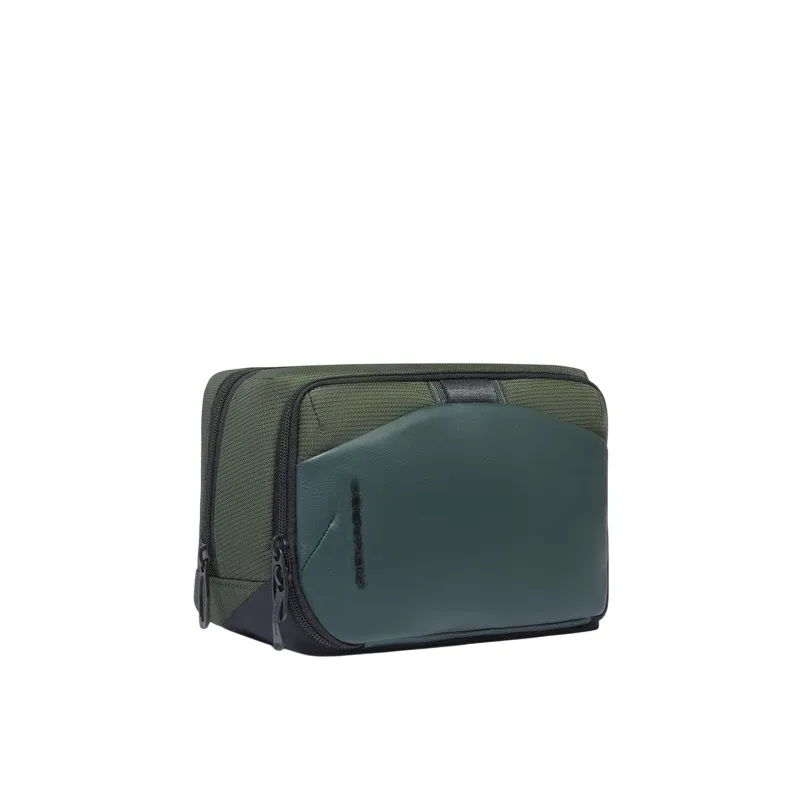 Piquadro fabric and vegan leather beauty, green 2