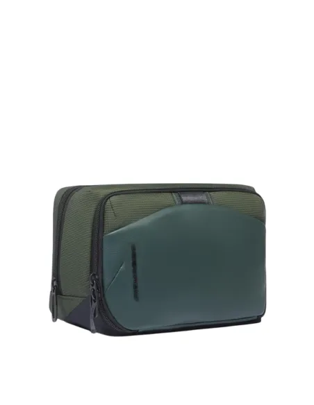 Piquadro fabric and vegan leather beauty, green