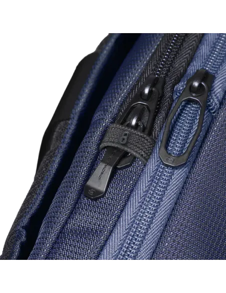 Zaino porta PC 14 con 2 comparti in tessuto e pelle vegana Piquadro, blu