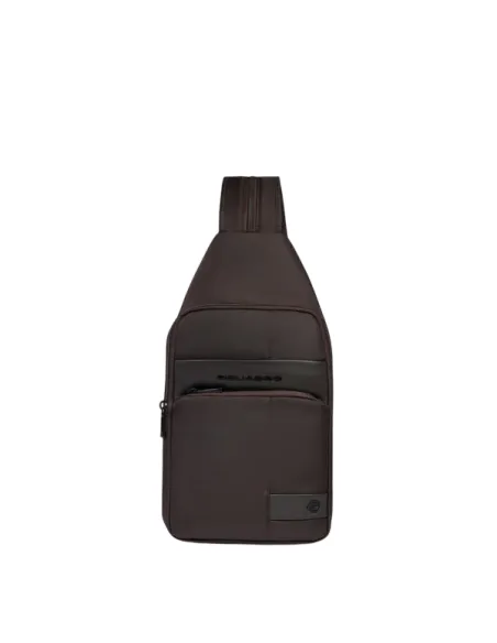 Monospalla ad 1 comparto indossabile a zaino porta IPad®MINI Piquadro Wollem, moro