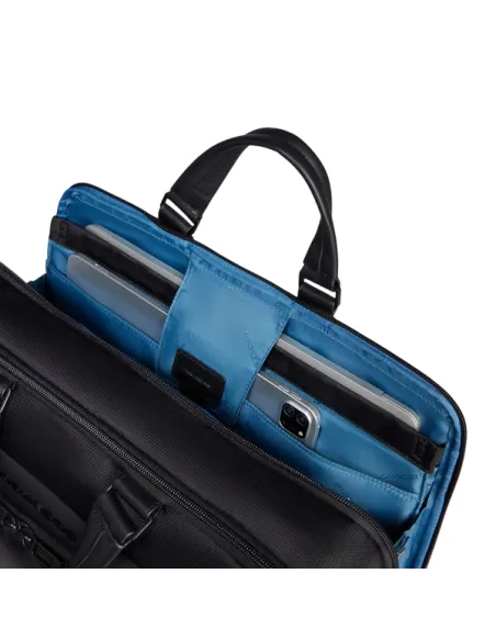 Piquadro Wollem 15.6 computer briefcase with two handles, black