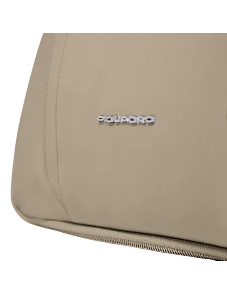 Piquadro fabric and leather women's briefcase, beige