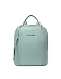 Zaino donna piccolo porta ipad in tessuto e pelle Piquadro Circle, verde