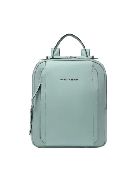 Zaino donna piccolo porta ipad in tessuto e pelle Piquadro Circle, verde